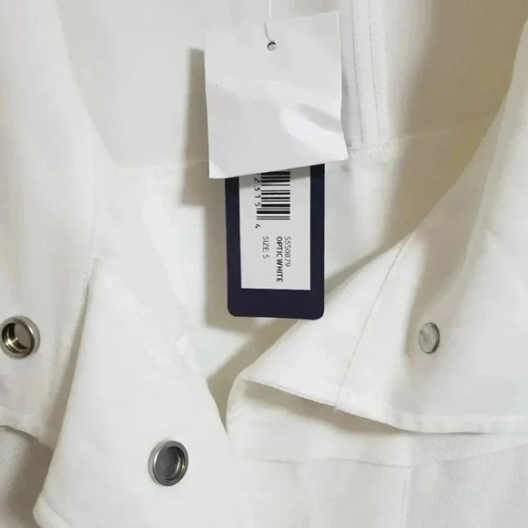 NWT NYDJ Optic White Snap Front Draw String Waist Jacket - Picture 4 of 8